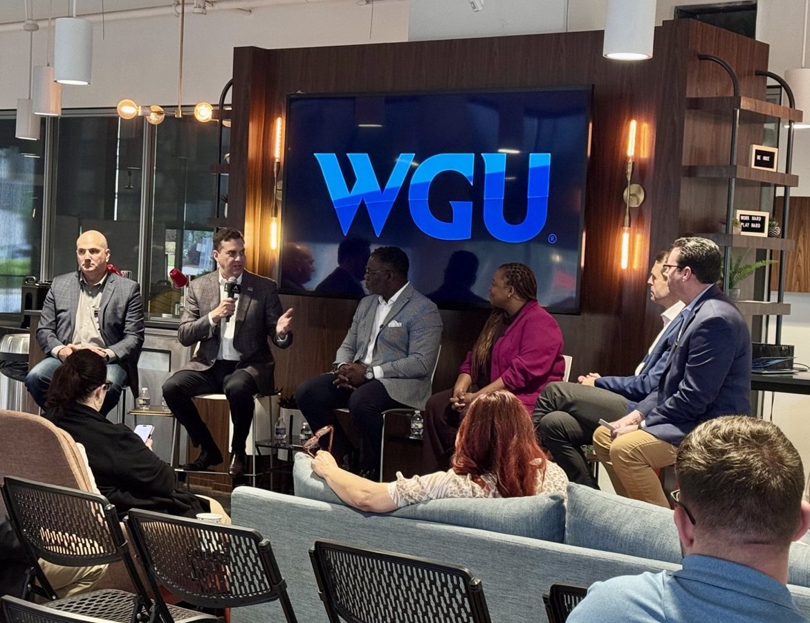 Panelists in active discussion at Atlanta Tech Village